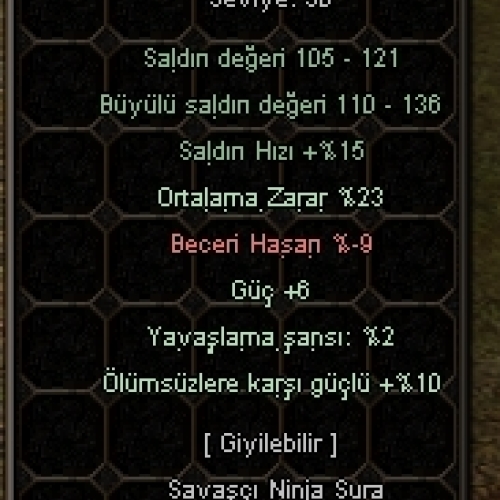 +7 DOLU 23 ORT 6 GÜÇ 10 ÖLÜMSÜZ +3 CANAVAR +3 KRİTİK