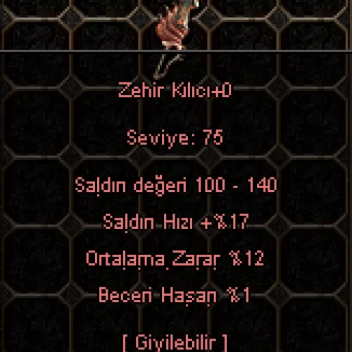  ZEHİR KILICI SATILIR