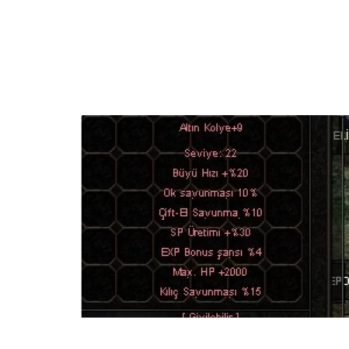  +9 ALTIN KOLYE 2000 HP 15 KILIÇ 10 ÇİFTEL