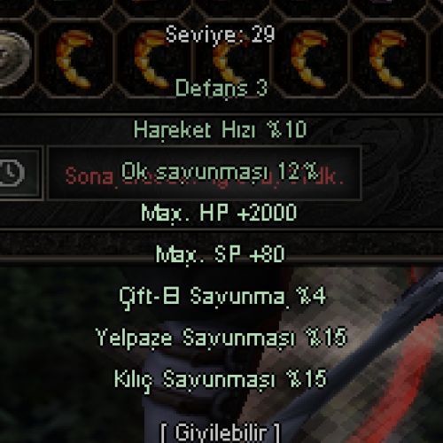 DERİ ÇİZME +5  5 EFSUN  15 KILIÇ 2K HP 15 YELPAZE 5 ÇİFTEL