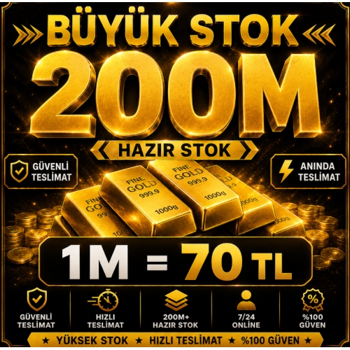 1M 70TL STOK: 200M AKTİFİM HIZLI TESLİM.