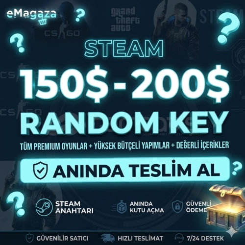  ⭐150$-200$ STEAM RANDOM KEY - eMagaza⭐