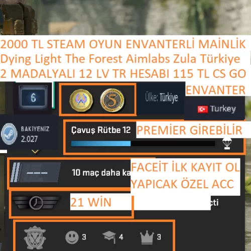  2 MADALYALI 12 LV TR HESABI 115 TL CS 2 ENVANTERLİ Dying Light The For