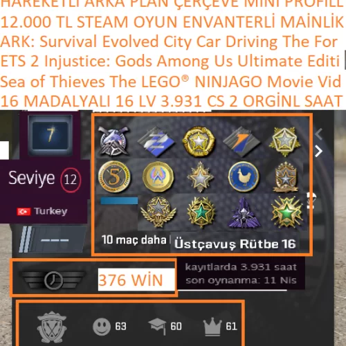  16 MADALYALI 16 LV 3.931 CS 2 SAATLİ ETS 2 Sea of Thieves The LEGO® NINJAGO