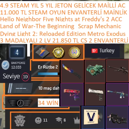  3 MADALYALI KNİFE ELDİVEN 21.850 TL CS 2 ENVANTERLİ Dying Light 2 Metro