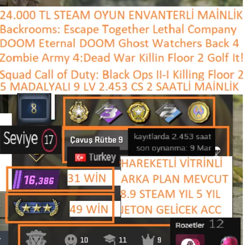  6 MADALYALI 9 LV 2.453 CS 2 SAATLİ Squad Call of Duty: Black Ops II-I DOOM