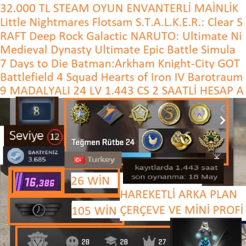  9 MADALYALI 24 LV Battlefield 4 Squad Hearts of Iron IV 32.000 TL STEAM