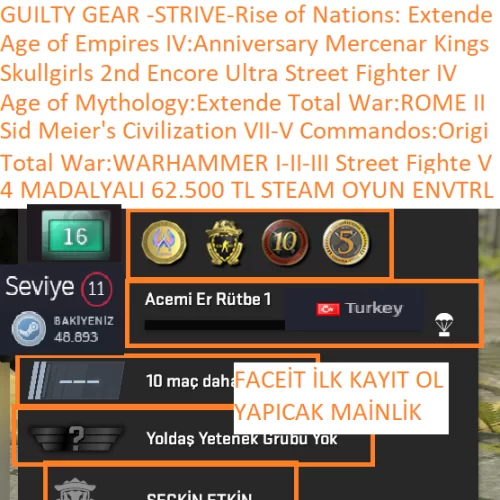  4 MADALYALI 16.9 DİGİT Total War:WARHAMMER III-II-I Sid Meier\s