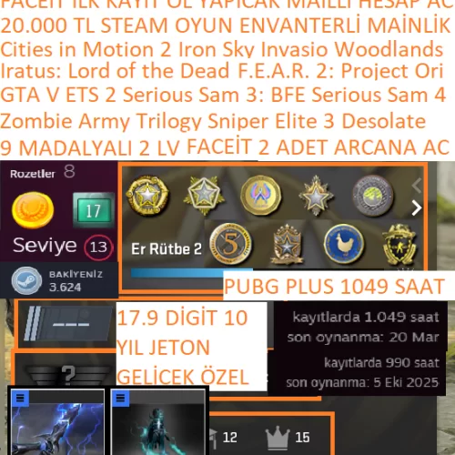  9 MADALYALI FACEİT 2 AD ARCANA GTA V ETS 2 BF 3 Zombie Army Trilogy