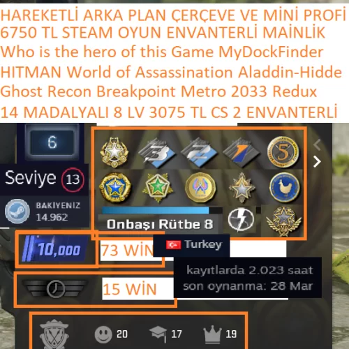  14 MADALYALI 8 LV 3075 TL CS 2 ENVANTERLİ Ghost Recon Breakpoint