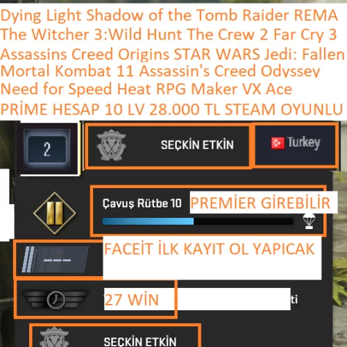  PRİME HESAP 10 LV NFS HEAT RPG Maker VX Ace Mortal Kombat 11