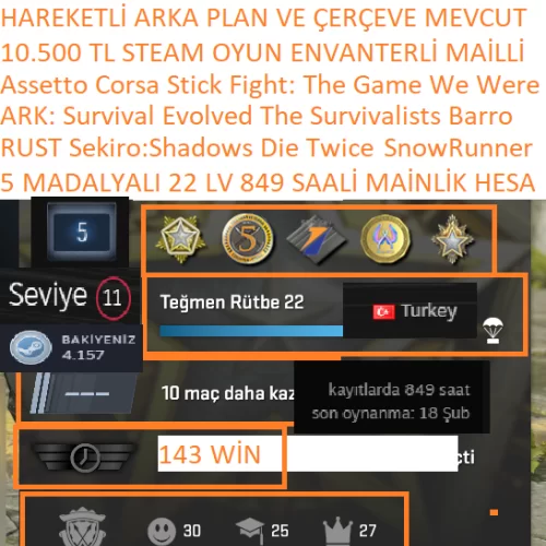  5 MADALYALI 22 LV RUST Sekiro:Shadows Die Twice ARK:Survival Evolved