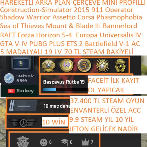  5 MADALYALI 19 LV GTA V-IV Battlefield V-1 Forza Horizon 5-4 RAFT Europa