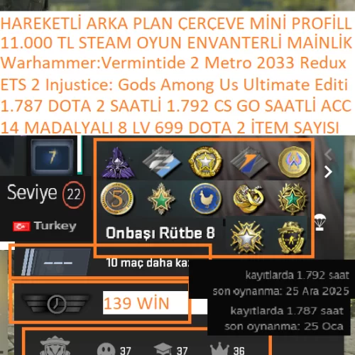  14 MADALYALI 8 LV 699 İTEM DOTA 2 ETS 2 Injustice: Gods Among Us 11