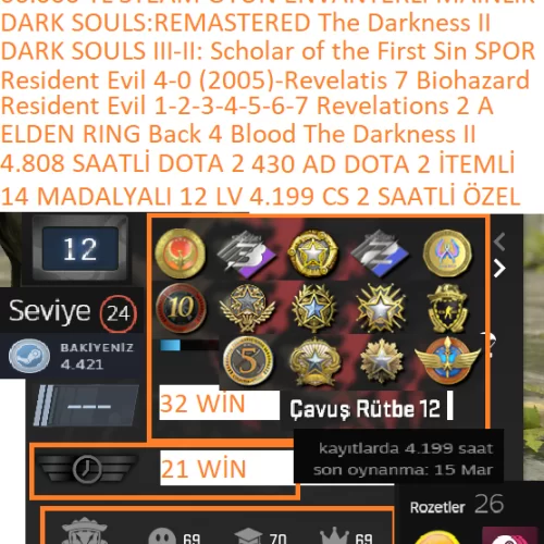  14 MADALYALI 12 LV ELDEN RING Resident Evil 0-1-2-3-4-5-6-7-RESISTANCE