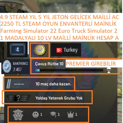  1 MADALYALI 10 LV Farming Simulator 22 Euro Truck Simulator 2 2250 TL