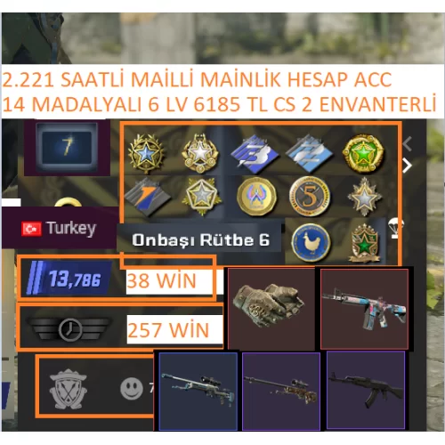  14 MADALYALI 6 LV 6185 TL CS 2 ENVANTERLİ ELDİVENLİ 2.221 SAATLİ MAİLLİ